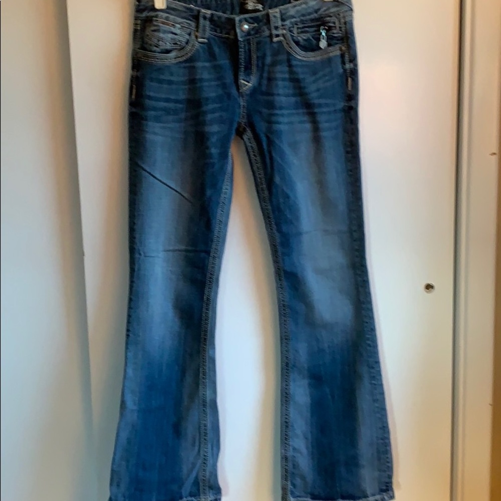 Express Rerock Low Rise Boot Cut Jeans